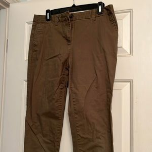 Boden Olive Green Cotton and Stretch Ankle Pants